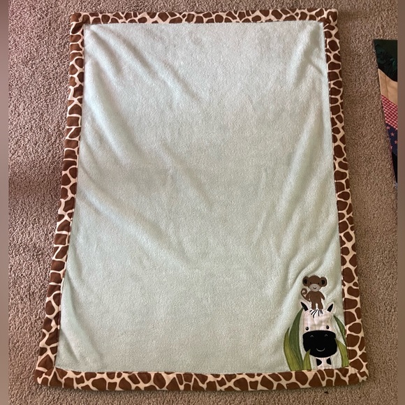 Fleece Baby Blanket - Zebra & Monkey - by Lambs & Ivy - Picture 2 of 2